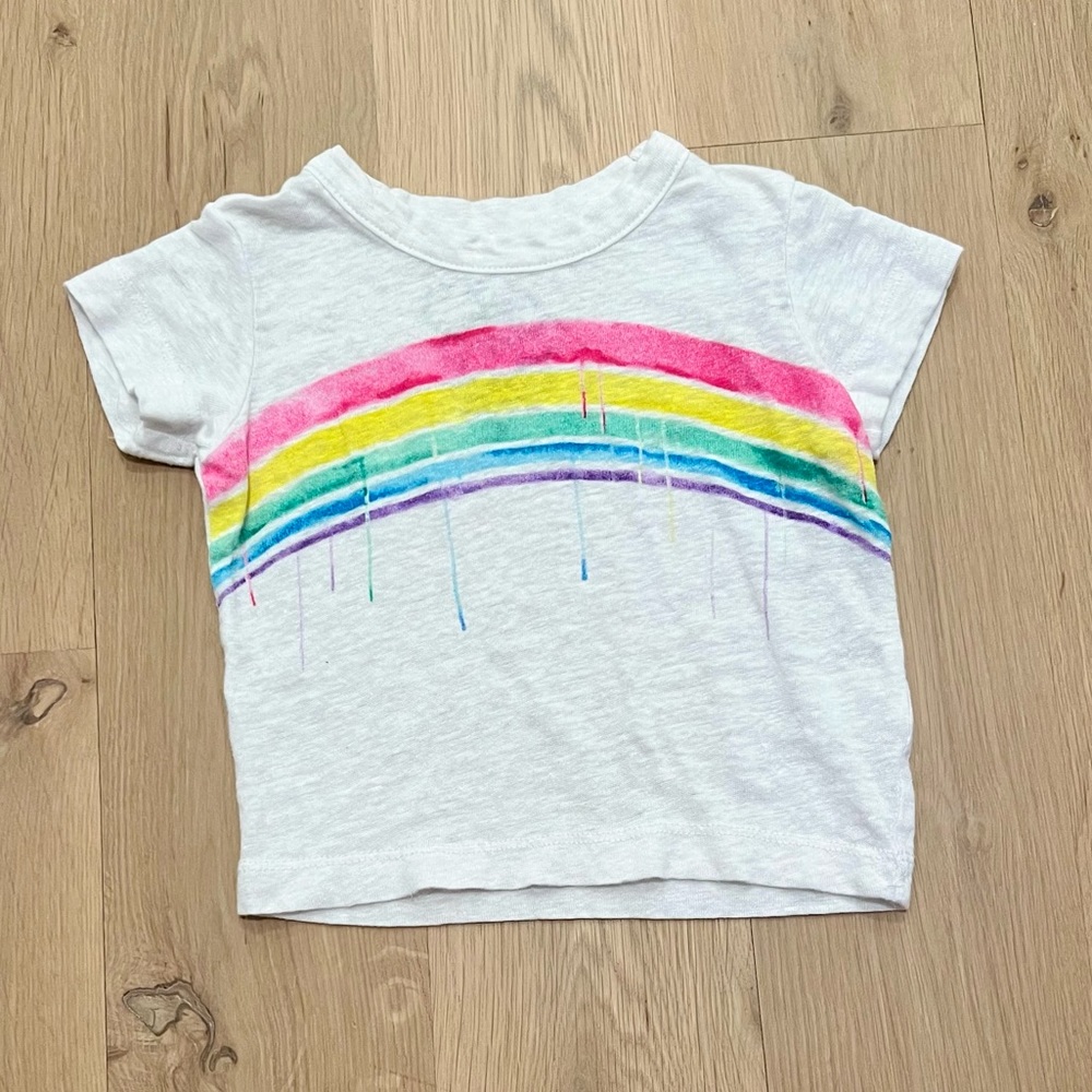 Chaser Rainbow Daze Linen Short Sleeve Tee Shirt Little Girls Toddler T-Shirt 2T - Picture 2 of 11
